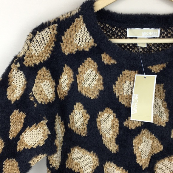 Michael Kors Animal Print Cozy Cat Sweater $155 NWT - Picture 4 of 8